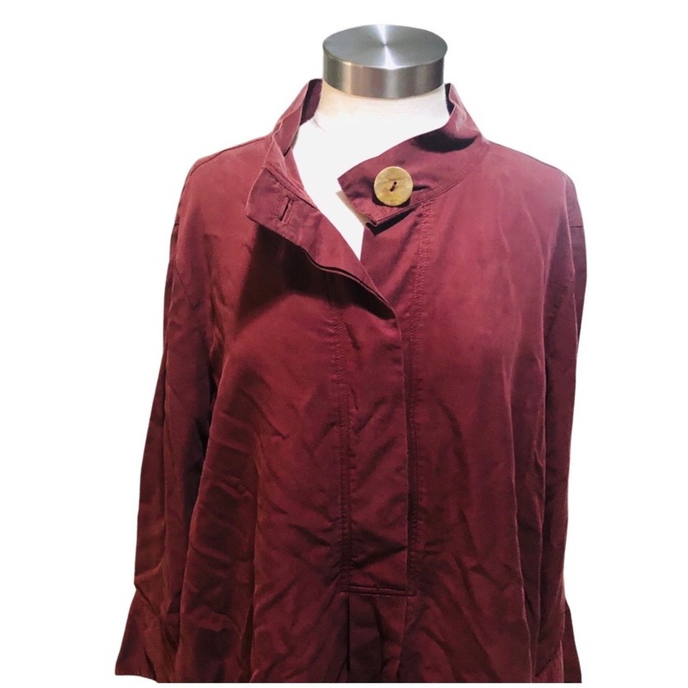 John Mark Burgundy Oversized Tunic Lyocell Size XL